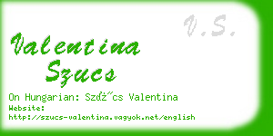 valentina szucs business card